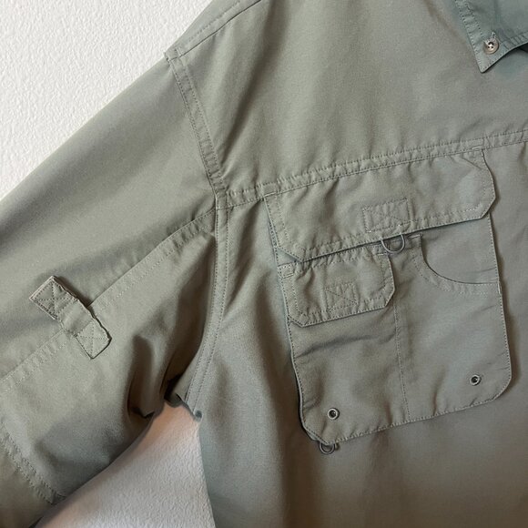 Quest Lightweight Olive Green Button Down Long Sleeve Fishing Shirt Size XL - Picture 5 of 11